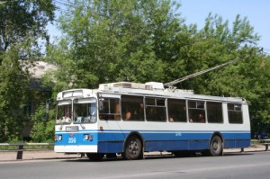 Create meme: ZIU 682 1 GM, route, the trolleybus driver
