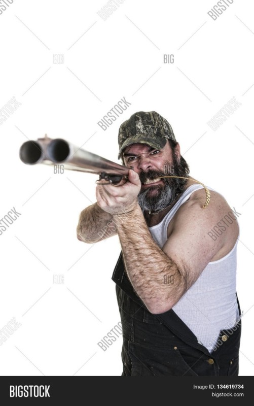 Create meme: redneck with a gun, hunter with a gun, a male cowboy with a gun