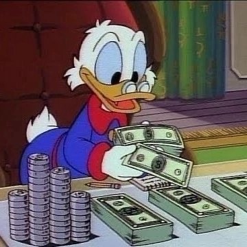 Create meme: Donald duck money, Donald Scrooge McDuck, Scrooge McDuck eyes dollars