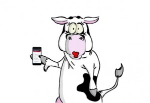 Создать мем: прикольная корова, мультяшная корова с выменем, смешная корова рисунок