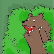 Create meme: meme bear, bear out of the bushes