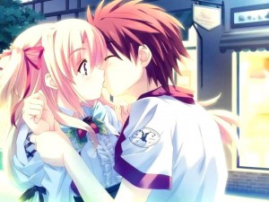 Создать мем: chibi anime, amv, first kiss