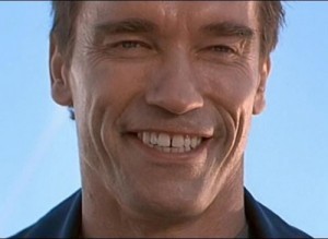Create meme: terminator , Arnold Schwarzenegger terminator 2, smile Schwarzenegger