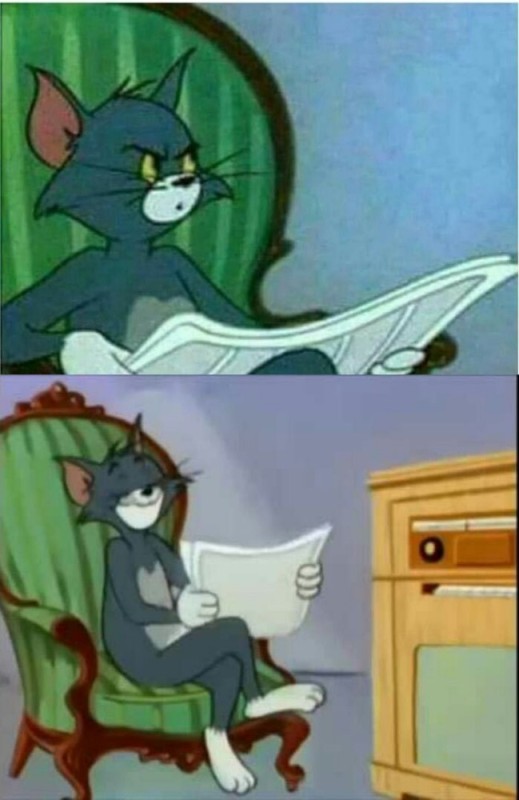 Create meme: Tom and Jerry , that with the newspaper, Tom and Jerry Tom with the newspaper