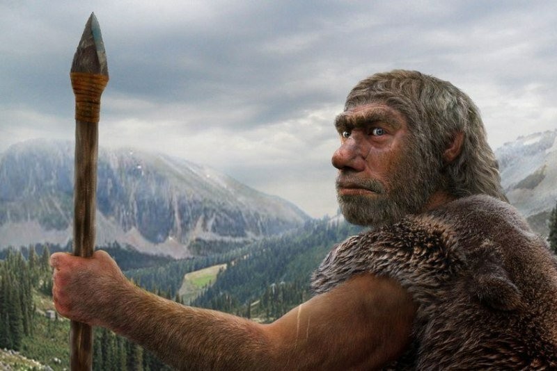 Создать мем: человек неандерталец, древние люди, реконструкция неандертальца