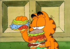 Create meme: garfield, Garfield cat cartoon old, Garfield
