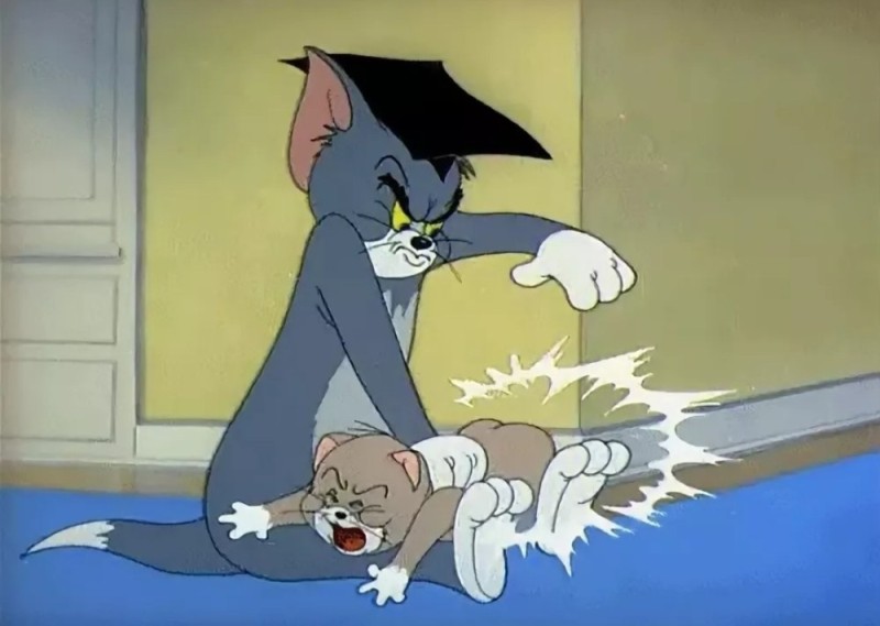 Create meme: tom ve jerry , Jerry Tom and Jerry, Jerry beats Tom