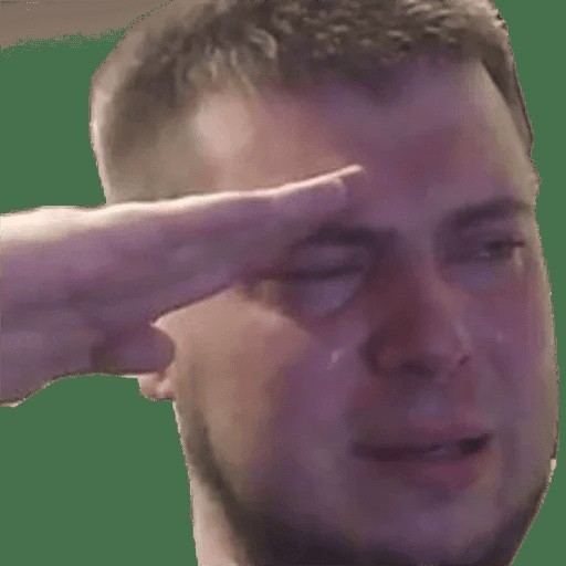 Create meme: ozone salutes, the meme salutes, meme salutes with tears