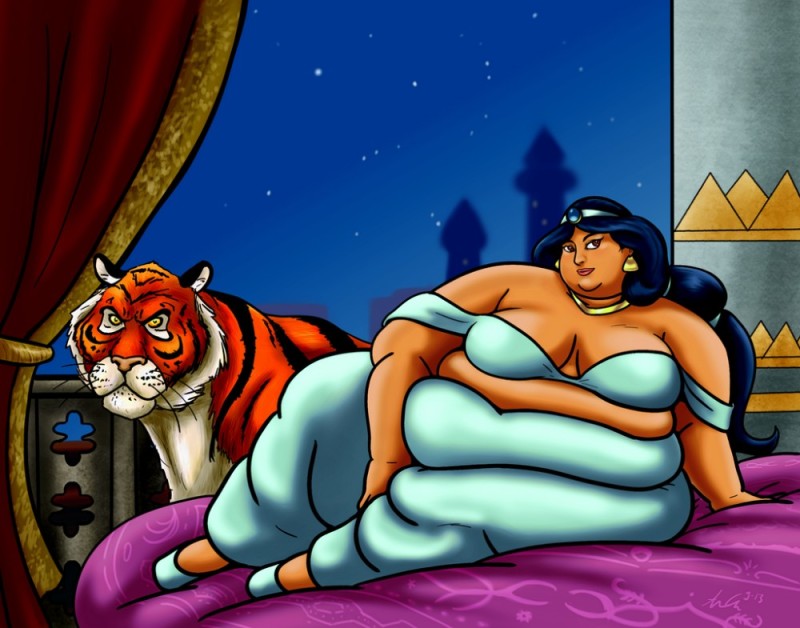 Create meme: Jasmine and tiger, jasmine princess of agrabah, Jasmine Aladdin is fat