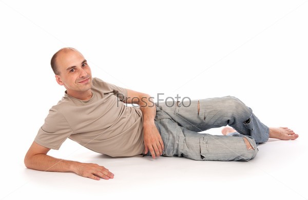 Create meme: a man is lying on the floor, a man is lying on a white background, a man is sitting on the floor