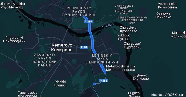 Create meme: map , road , Kemerovo