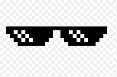 Create meme: pixel points on a transparent background, points thug life, pixel glasses 2 d