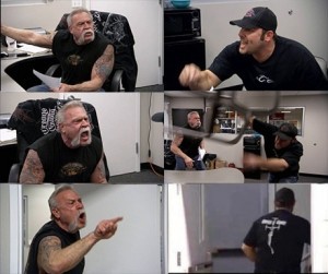 Create meme: american chopper memes, memes of swearing bikers, American chopper meme