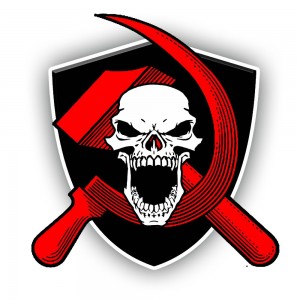 Создать мем: эмблема красный череп с двумя минами, наклейка войска связи с черепом, клан