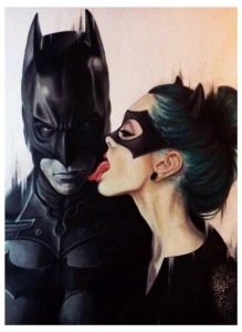 Создать мем: живопись по номерам женщина кошка и бэтмен, чехол бэтмен, женщина-кошка