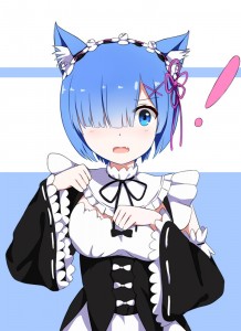 Создать мем: rem неко, аниме тян рем, re zero персонажи рем