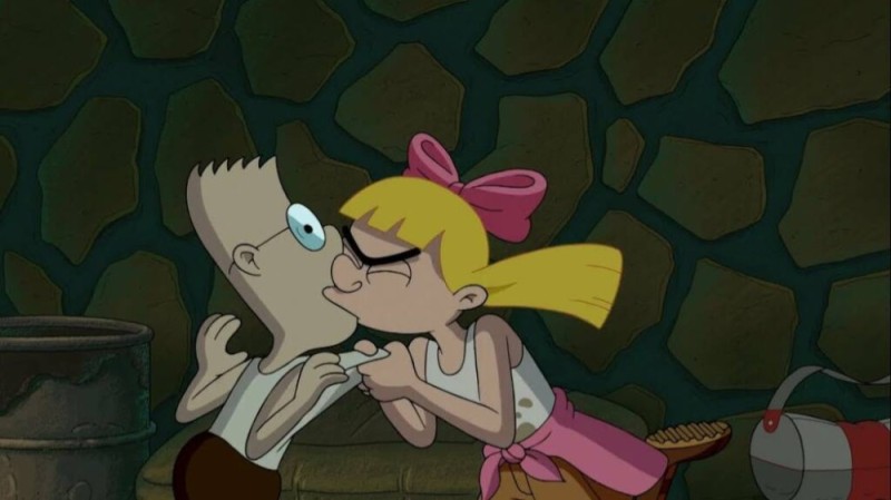 Create meme: helga, Hey Arnold and Helga kiss, Arnold and Helga