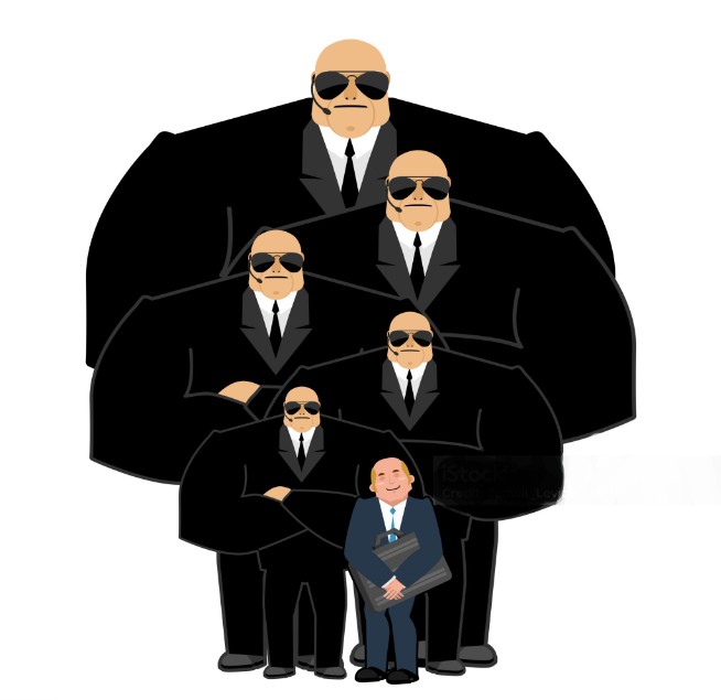 Create meme: bodyguard , mafia , vector illustration
