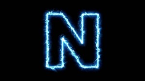 Create meme: blue neon letter m, the letter n on the avu, #neon avatar on the letter n