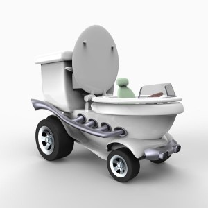 Create meme: car, toilet on wheels, machine the toilet