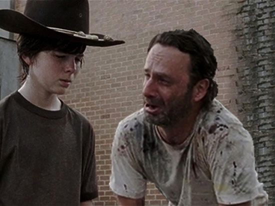 Create meme: the walking dead Carl, Carl grimes the walking dead, the walking dead Rick and Carl meme