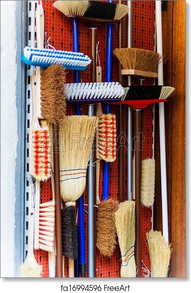 Create meme: cabinet with brushes and brooms, broom locker, storage of cleaning equipment