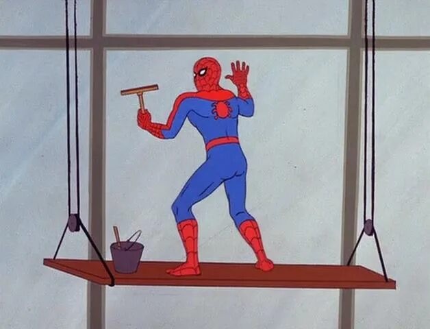 Create meme: spider-man spider-man, two spider-men, spider man spider