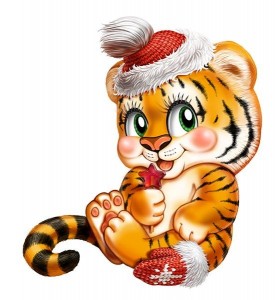 Создать мем: тигр, тигр милый, тигренок новогодний
