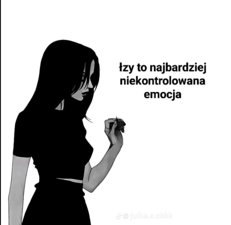 Создать мем: аниме девушка в черном, черно белое аниме, грустные аниме