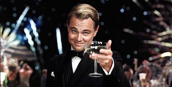 Create meme: the great Gatsby Leonardo DiCaprio with a glass of, Leonardo DiCaprio the great Gatsby, DiCaprio Gatsby