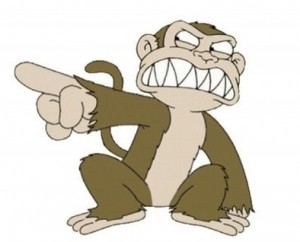 Create meme: evil monkey