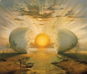 Create meme: painting, sunshine painting by Vladimir Kush, surrealism