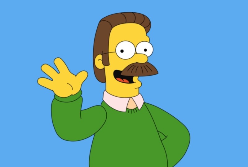 Create meme: Flanders , Homer , Homer Simpson 