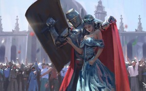 Create meme: knight covers the Princess shield, ghostblade knight, girl knight pictures