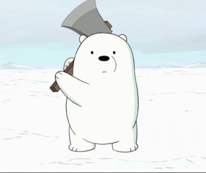 Создать мем: ice bear with axe we bare bears.png, белый из вся правда о медведях, ice bear