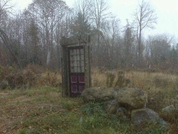 Create meme: telephone booth in the field, antique telephone booth, darkness