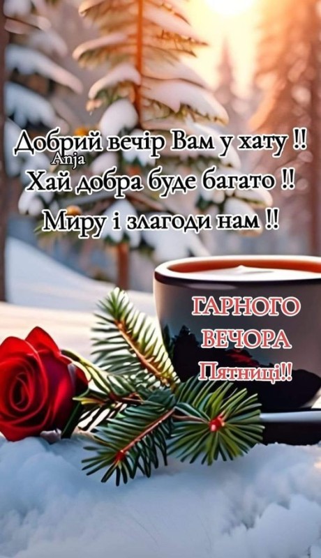 Create meme: good morning winter, Good Friday evening winter, Good winter evening