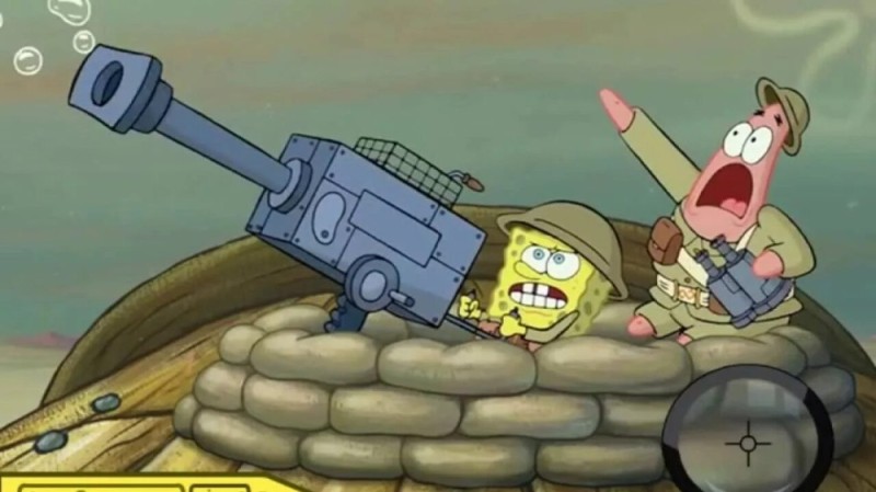 Create meme: sponge Bob square pants , spongebob 3 d, Spongebob Rambo
