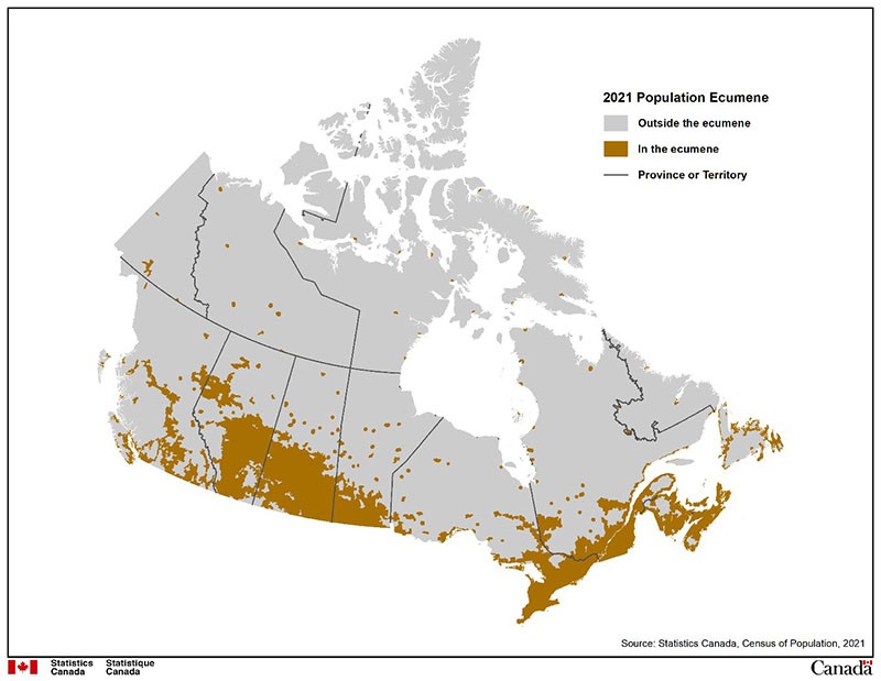 Create meme: Canada's population density map, map of Canada, economic map of Canada