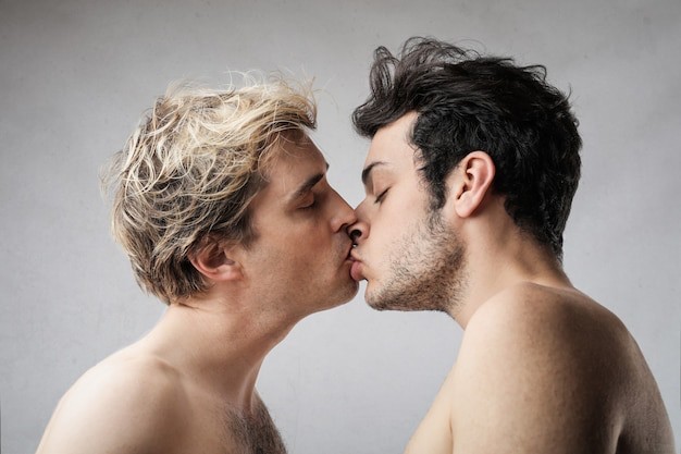 Create meme: kiss the guys, triple kiss guys, gaylar kim