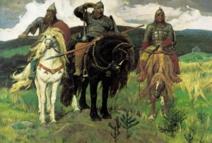 Create meme: Vasnetsov bogatyrs, heroes