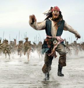 Создать мем: пираты карибского моря, пираты карибского моря капитан джек воробей, джек воробей убегает