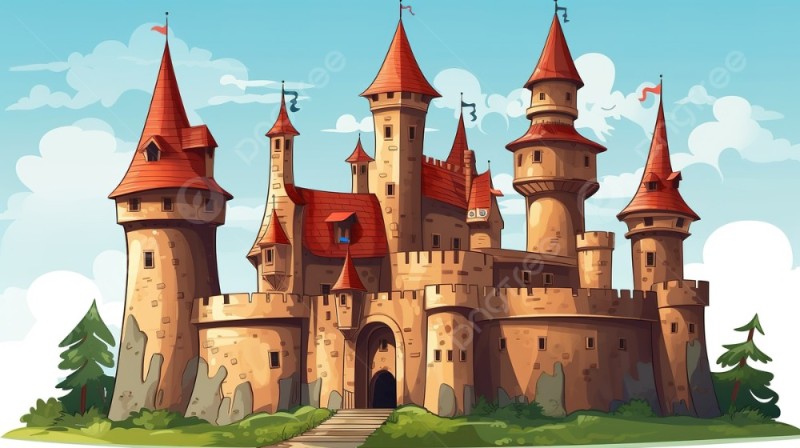 Create meme: fairy castle, cartoon castle, Drawing the castle