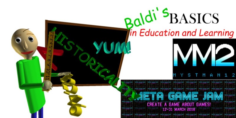Создать мем: aldi s basics in education and learning что это за игра, baldi's basics in education and learning логотип, basics