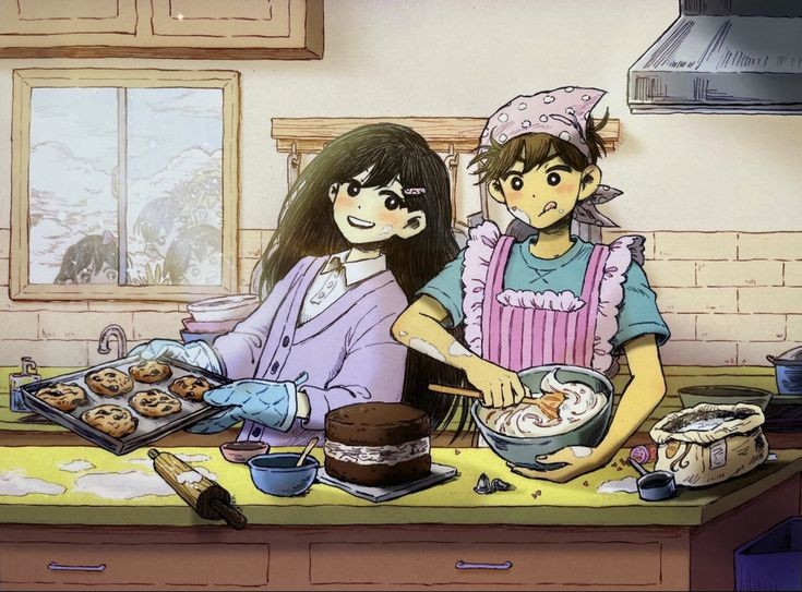 Создать мем: аниме кухня, omori игра, аниме готовка