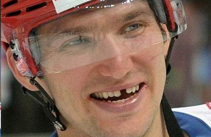 Create meme: Alexander Ovechkin , Alexander Ovechkin smile, Ovechkin's smile without teeth