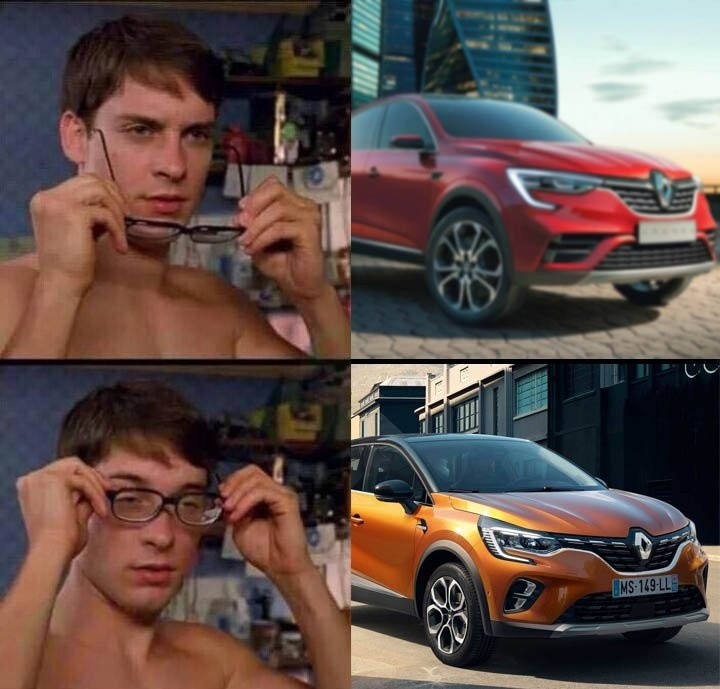 Create meme: renault arcana, renault arkana, Peter Parker glasses meme