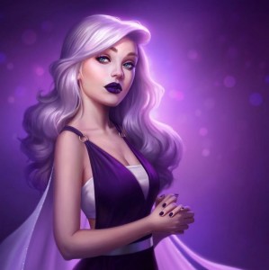 Create meme: arts beautiful girls, cartoon art girls, the girl in the purple dress art