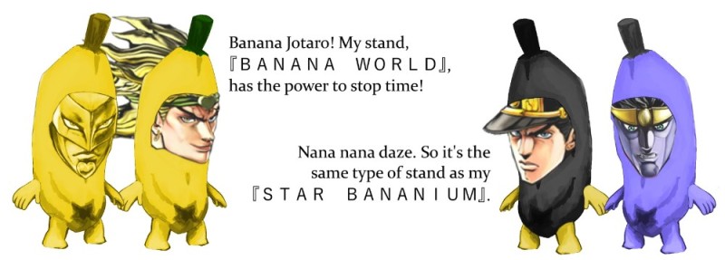 Create meme: banana jojo, jotaro kujo star platinum, jojo's bizarre adventure 