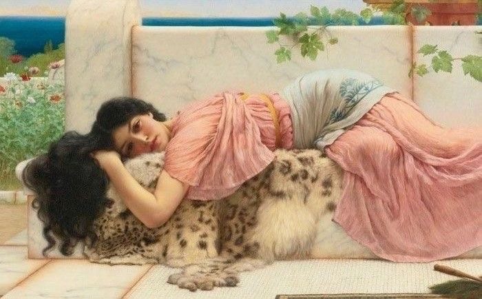 Create meme: romantic pattern, painting, john William godward paintings